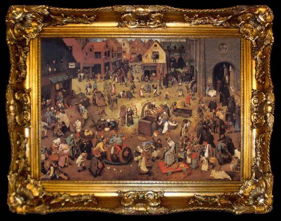 framed  BRUEGEL, Pieter the Elder The fright between Carnival and Lent, ta009-2